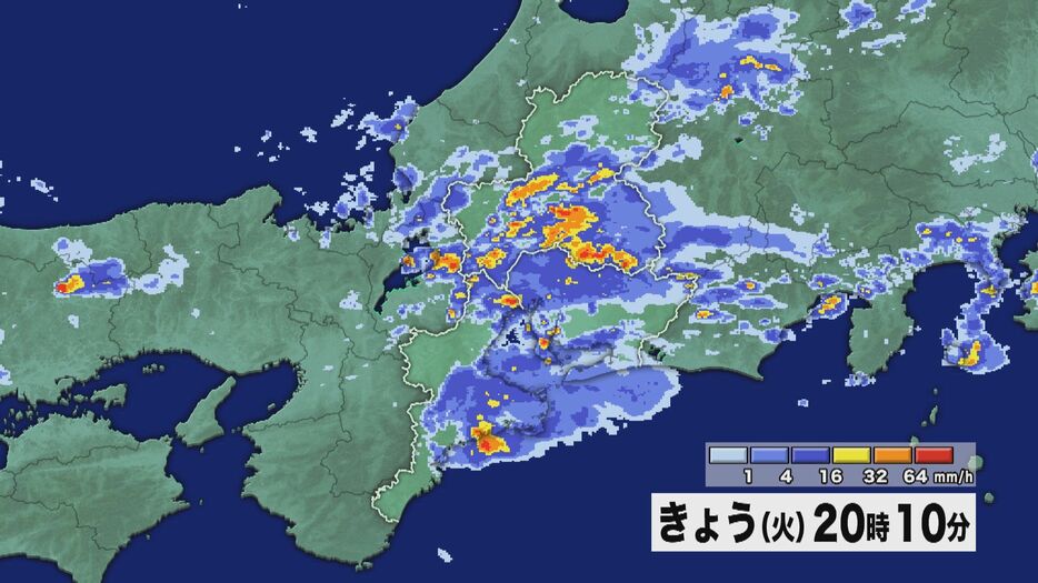 午後8時過ぎのレーダー 2024年7月16日