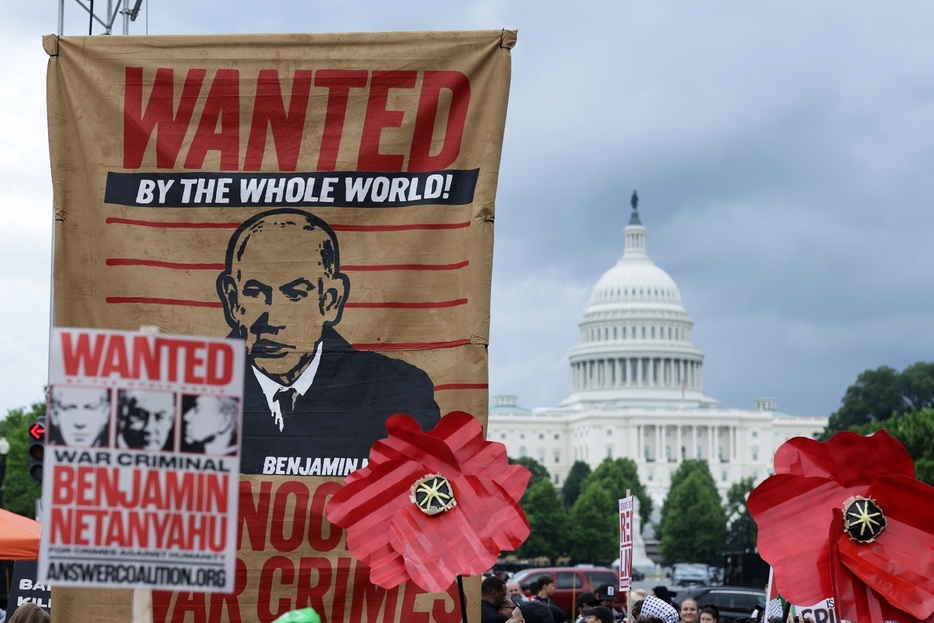 米国内でも、イスラエルのネタニヤフ首相の行動に反対する動きが出ている（Alex Wong /gettyimages）