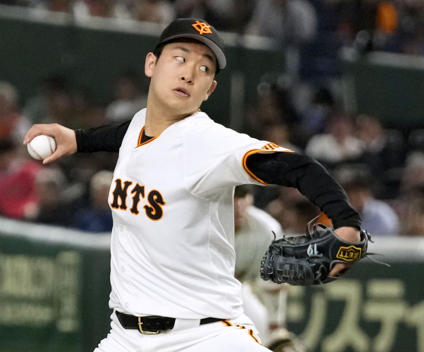 7回1失点で7勝目を挙げた巨人・山崎伊＝東京ドーム