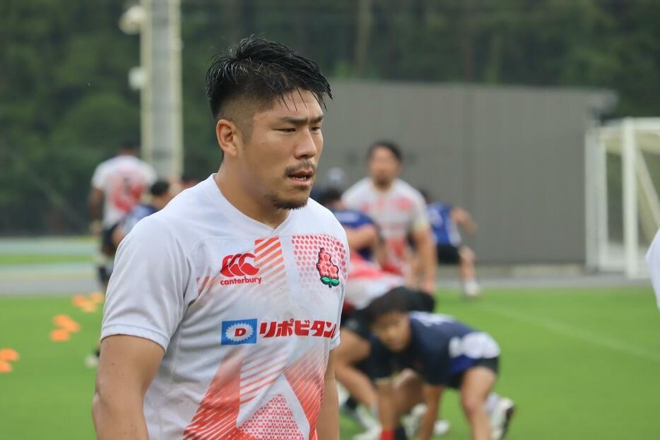 宮崎合宿でトレーニング中の松田力也（©︎JRFU）