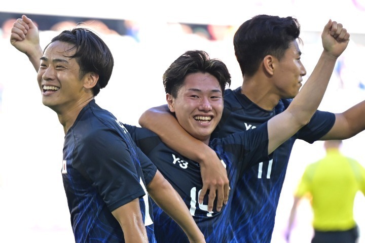 U-23日本代表が５ー０でU-23パラグアイ代表に勝利。グループステージの突破に弾みをつけた。写真：金子拓弥 (THE DIGEST写真部／JMPA代表撮影)