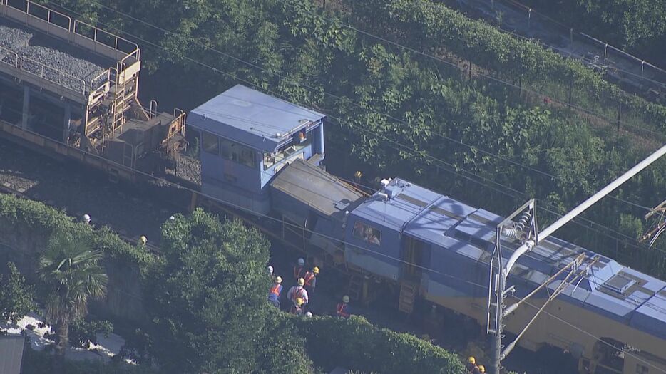 保守用車両の衝突事故の状況（JR東海提供）