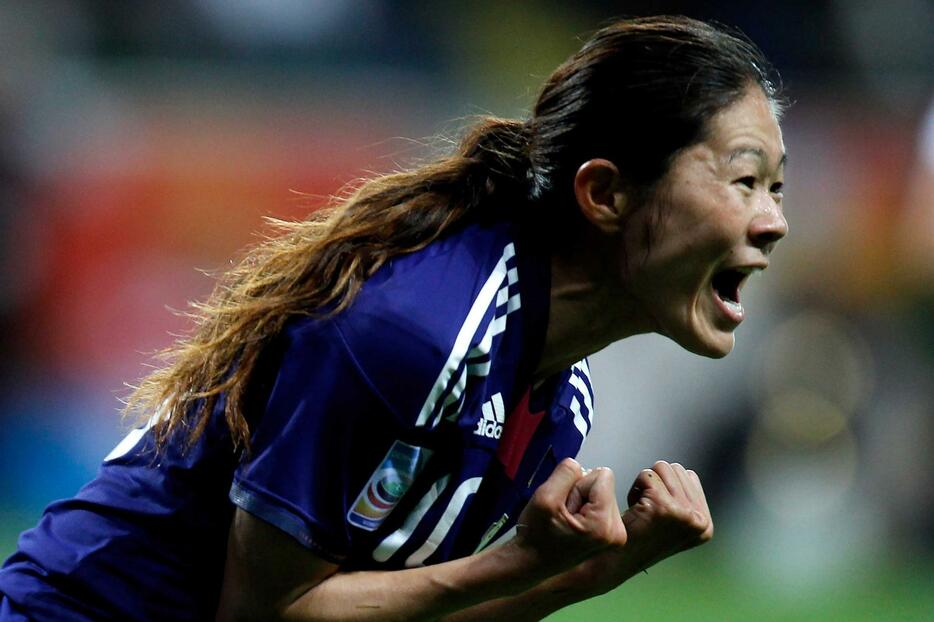 2011年FIFA女子ワールドカップ決勝、同点ゴールを決めた澤穂希。 （写真：Friedemann Vogel/Getty Images）