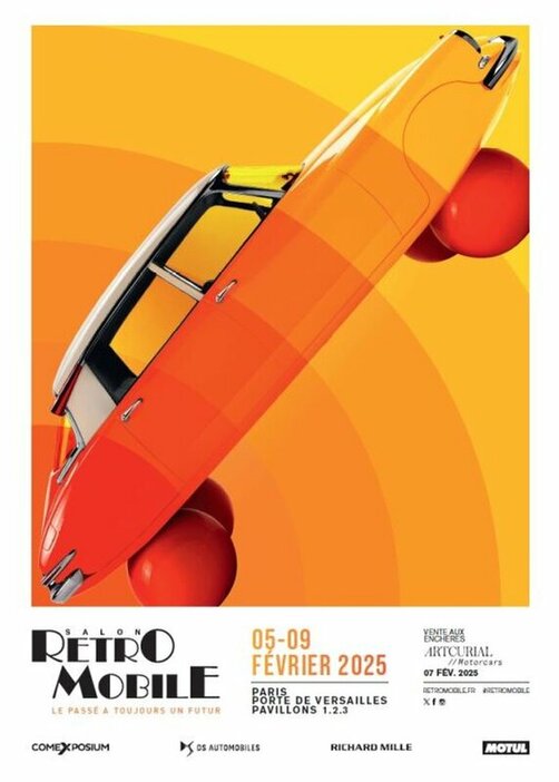 名車「DS」のデビュー70周年を祝う仏「レトロモビル2025」のポスター