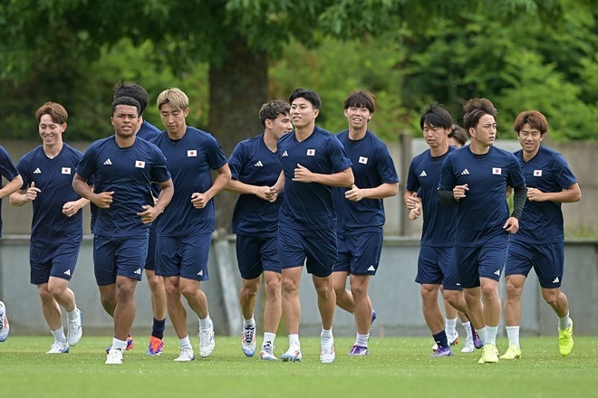 U-23日本代表がボルドーでトレーニングを実施。冒頭の15分が公開された。写真：金子拓弥 (サッカーダイジェスト写真部／JMPA代表撮影)