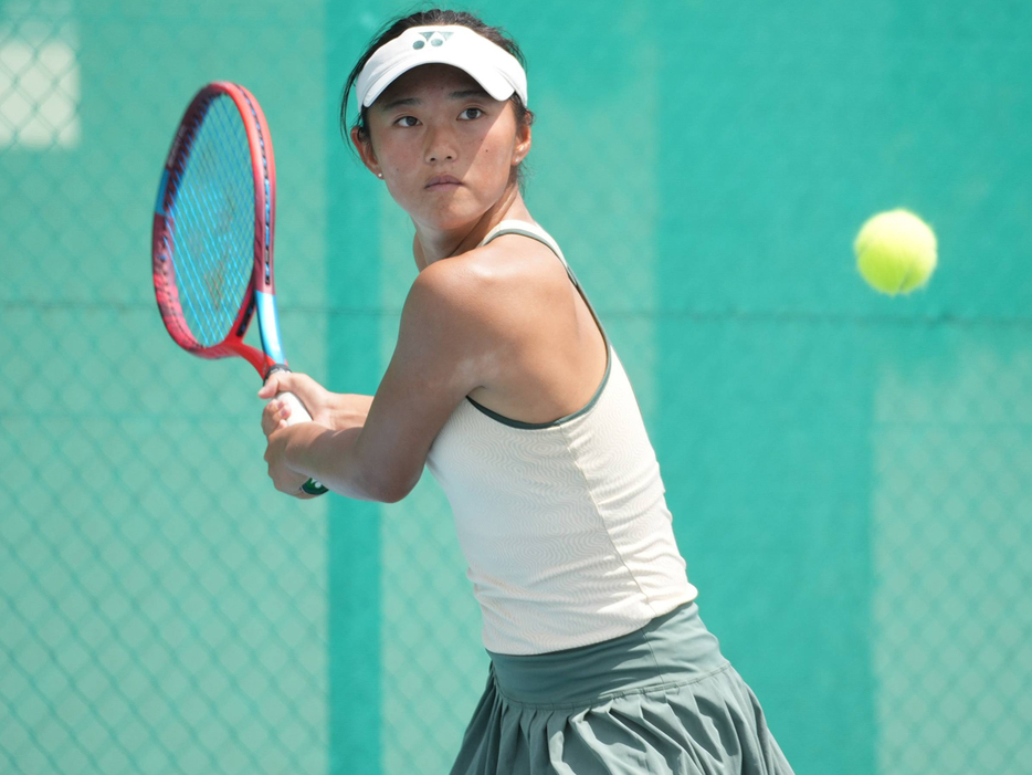 「W15札幌大東建託オープン supported by JWT50」（北海道・平岸庭球場）で女子シングルス準決勝に進出した虫賀心央（名古屋LTC）（@JWT50）