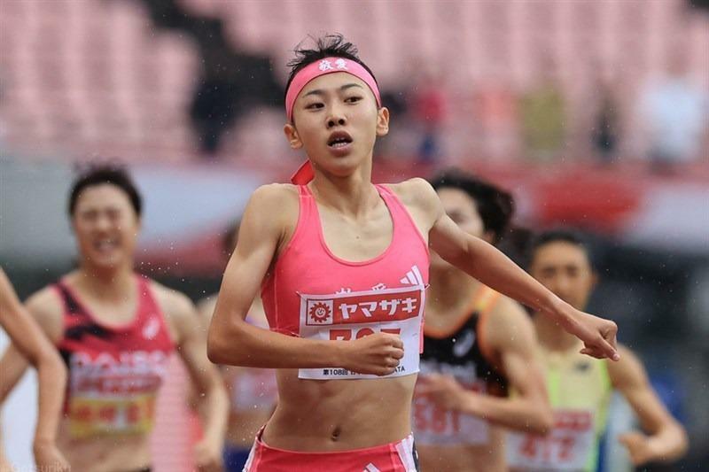 女子800mで日本新記録を樹立した久保凛（東大阪大敬愛高2大阪）。写真は日本選手権