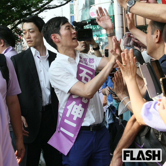 7月4日の街頭演説の様子（写真・保坂駱駝）