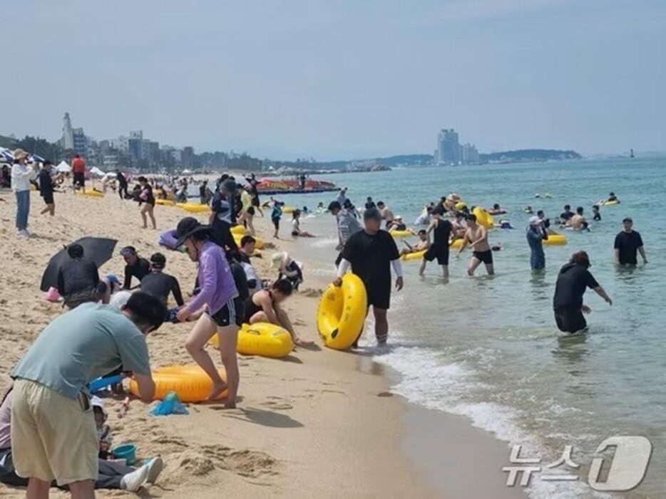 江原道江陵の鏡浦海水浴場(c)news1