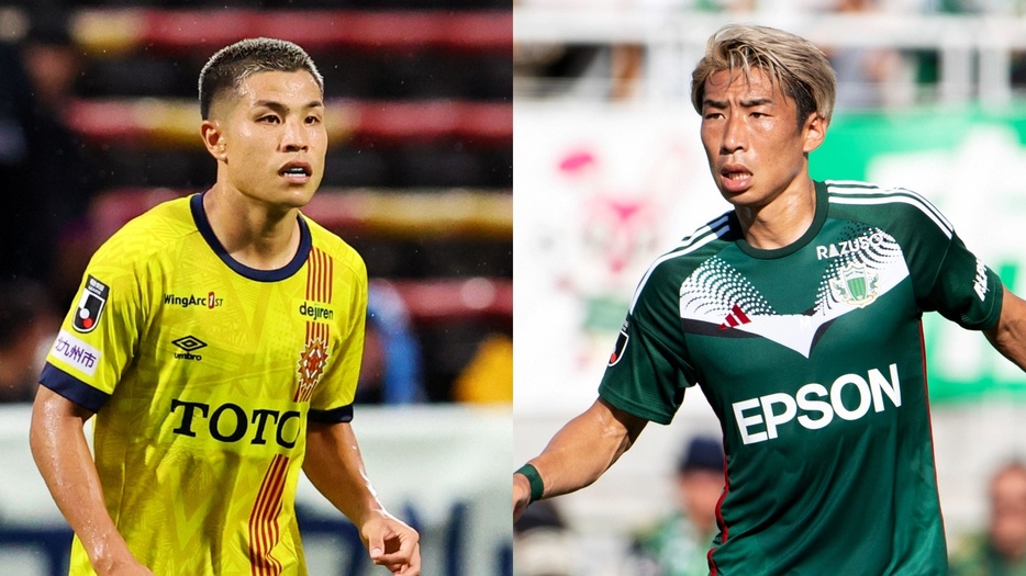 注目カードのキーマン！北九州のFW永井龍と松本のFW浅川隼人(C)J.LEAGUE