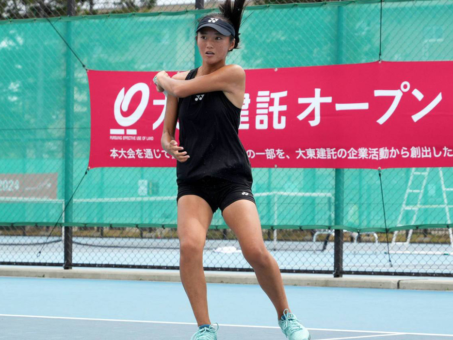 「W15札幌大東建託オープン supported by JWT50」（北海道・平岸庭球場）で女子シングルス2回戦に進出した虫賀心央（名古屋LTC）（@JWT50）