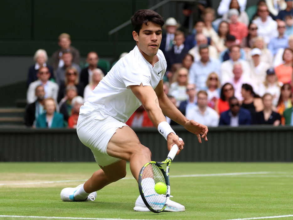 「ウインブルドン」（イギリス・ロンドン）で大会連覇に王手をかけたカルロス・アルカラス（スペイン）（Getty Images）