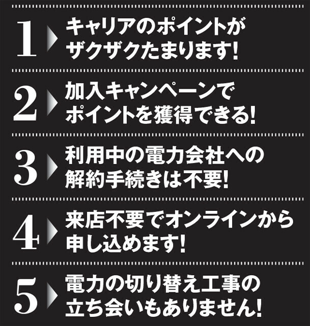 乗り換え手続きは秒で終了！　キャリアのでんきプランの推し要素がこちらです!!