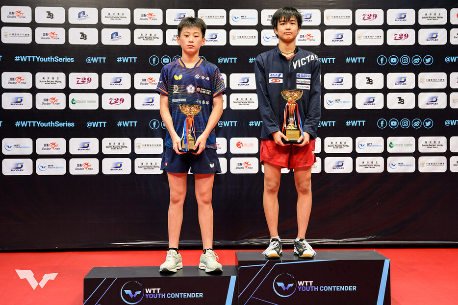 写真：U19男子シングルス表彰式/提供：WTT