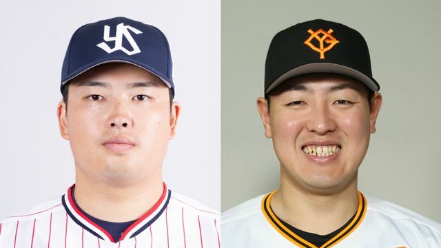 ヤクルト・村上宗隆選手(左)、巨人・岡本和真選手(右)