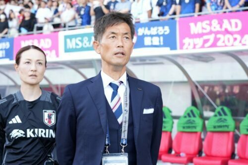 なでしこジャパンを率いる池田太監督（撮影は五輪前のガーナ戦） [写真]＝Getty Images