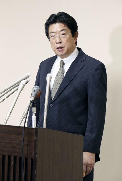 東京高検検事長に就任し、記者会見する斎藤隆博氏＝10日午前、東京・霞が関