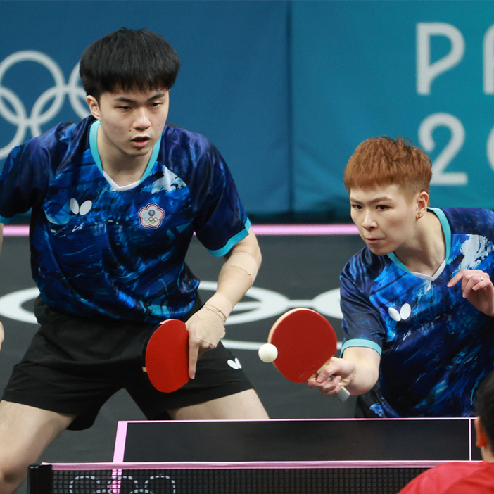 第1シードの中国ペアに迫ったチャイニーズタイペイの林ユン儒／陳思羽（Photo：ITTF）