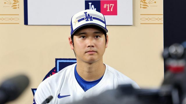 オールスターゲームの前日に会見を行った大谷翔平選手(AFP＝時事)