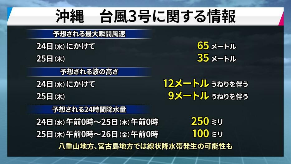 沖縄　台風3号に関する情報