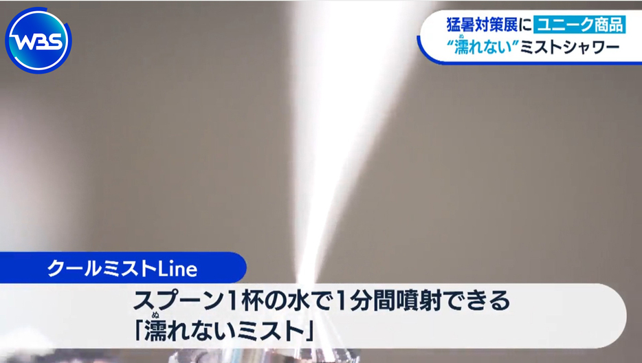 ティースプーン一杯の水で1分間噴射できる「濡れないミスト」