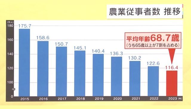 農業従事者の減少と高年齢化