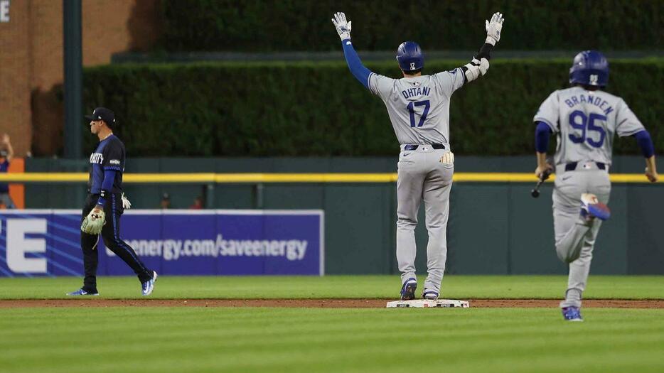 逆転二塁打を放ったドジャース・大谷翔平（MLB Advanced Media）