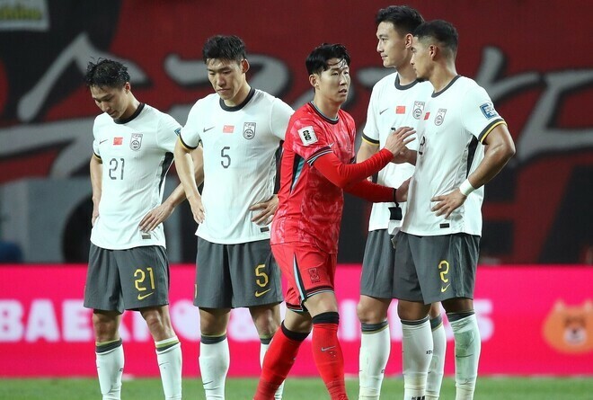 ６月の対戦では敵地で韓国に０ー１と惜敗した中国。(C)Getty Images