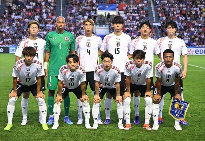 現地24日にパリ五輪初戦に挑む大岩ジャパン。写真：金子拓弥（サッカーダイジェスト写真部）