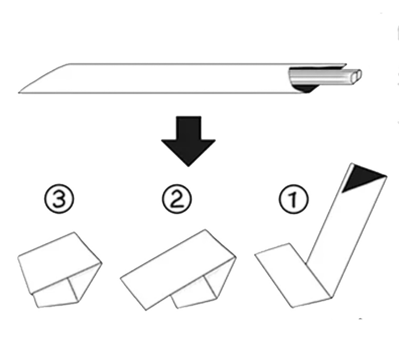 『北欧女子オーサ日本を学ぶ』より、箸袋を箸おきにする折り方