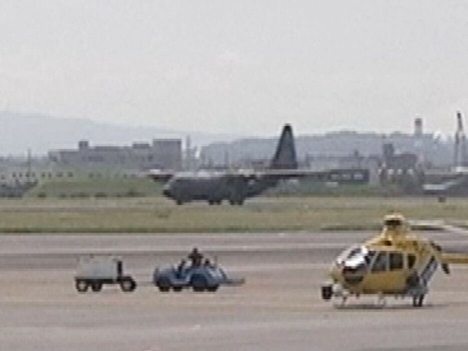 県営名古屋空港に緊急着陸した航空自衛隊の輸送機