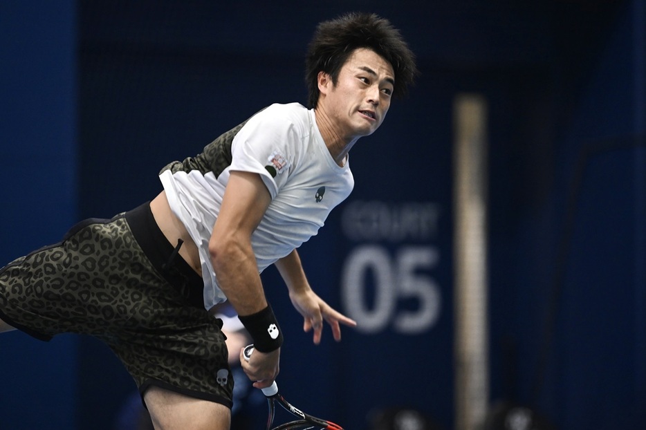 「BLUE SIX OPEN WEEK WEEK2」（東京・有明テニスの森）で男子シングルス準々決勝に進出した今井慎太郎（イカイ）（写真提供◎BLUE SIX OPEN、撮影◎長浜功明）