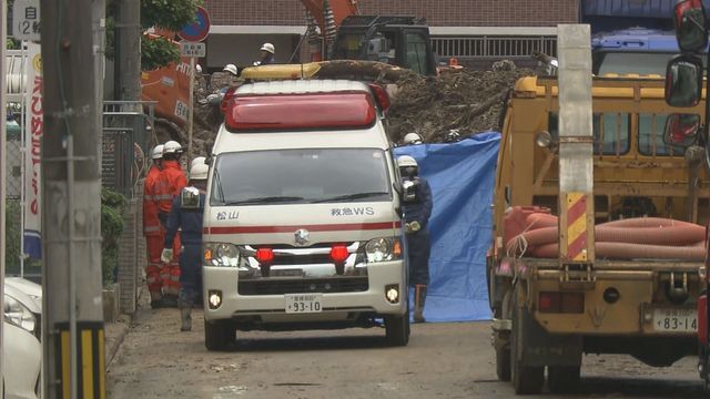 土砂崩れ現場で発見された３人の死亡を確認