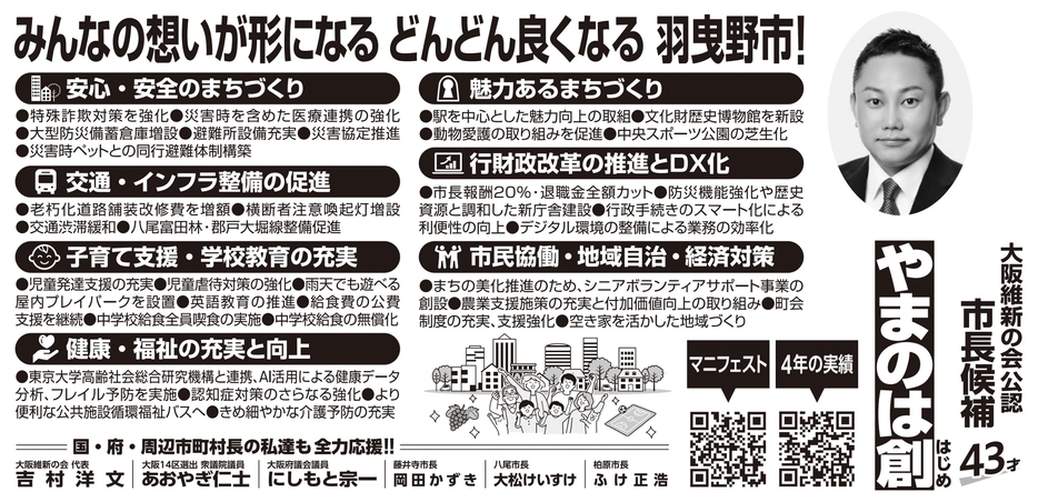 羽曳野市長選挙　選挙公報