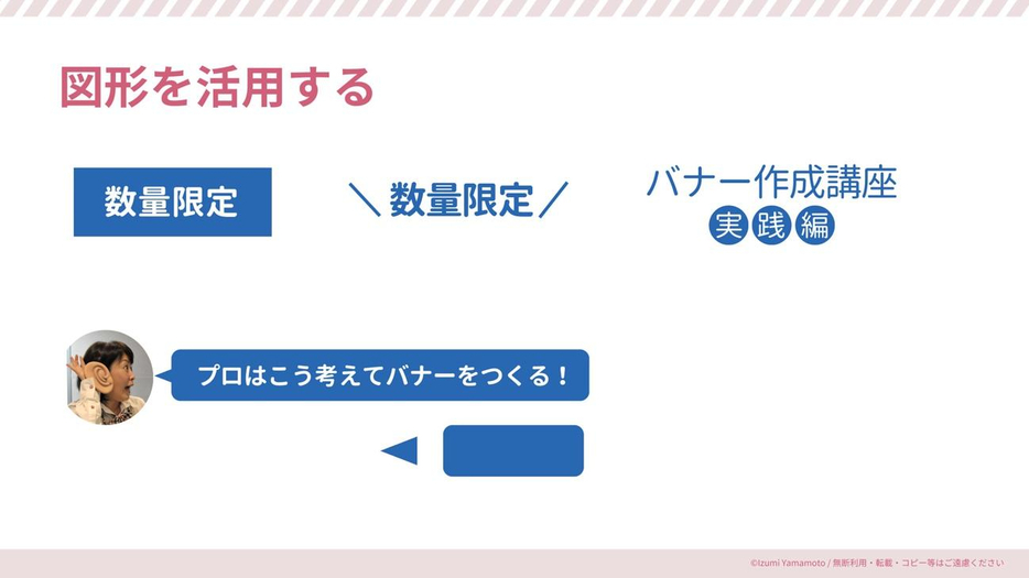 円や長方形、吹き出しなど図形を活用する