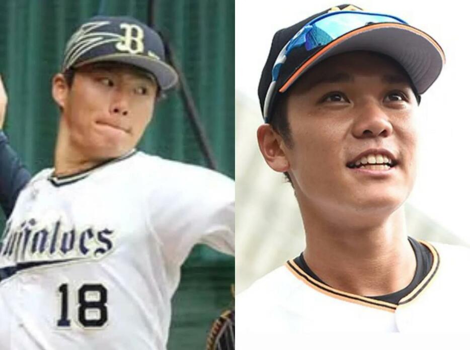 山本由伸投手（左）と坂本勇人内野手（右）