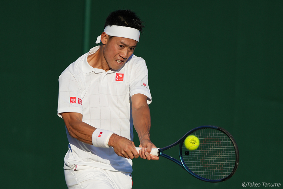 錦織圭のウィンブルドン初戦はセットカウント1-1で日没順延に（Photo by Getty Images）