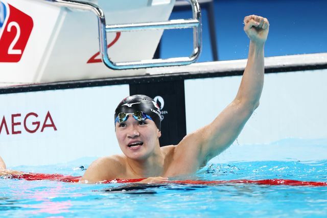 競泳男子400m個人メドレーで銀メダルを獲得した松下知之選手(写真:長田洋平/アフロスポーツ)