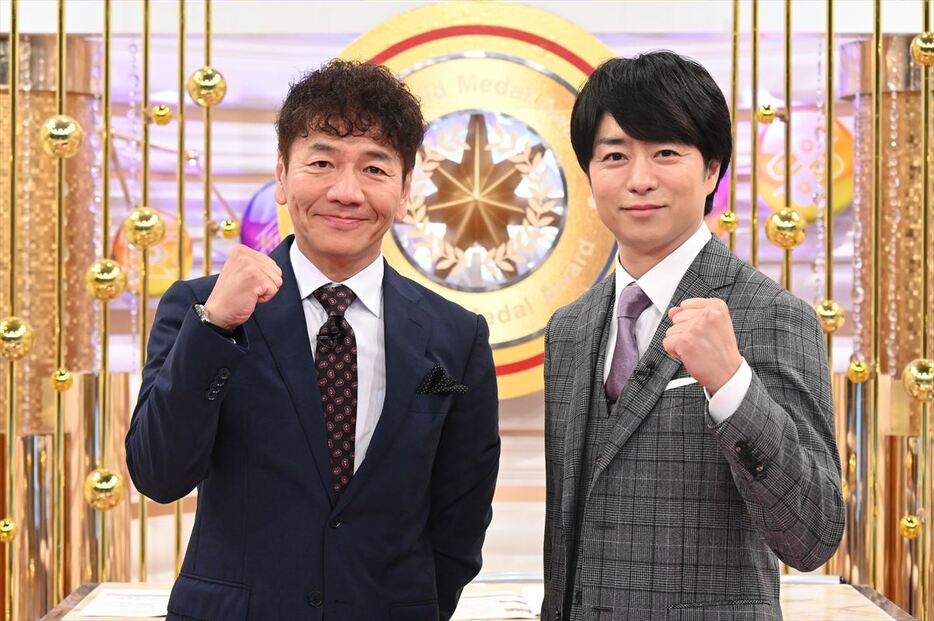 日テレ系パリオリンピック番組キャスターの櫻井翔と上田晋也