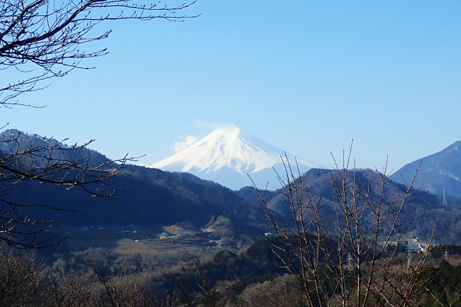 秀麗富嶽十二景、八番山頂のお伊勢山から望む雄大な富士山