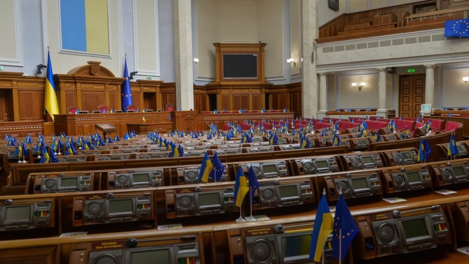 ウクライナの議会=２０２３年８月２３日、キーウ