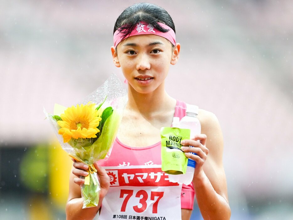前評判通りの強さを見せ、日本選手権初出場で初優勝を達成した16歳の久保凛。決勝の舞台ではこれまでのレースで見られなかった一面も photograph by Asami Enomoto