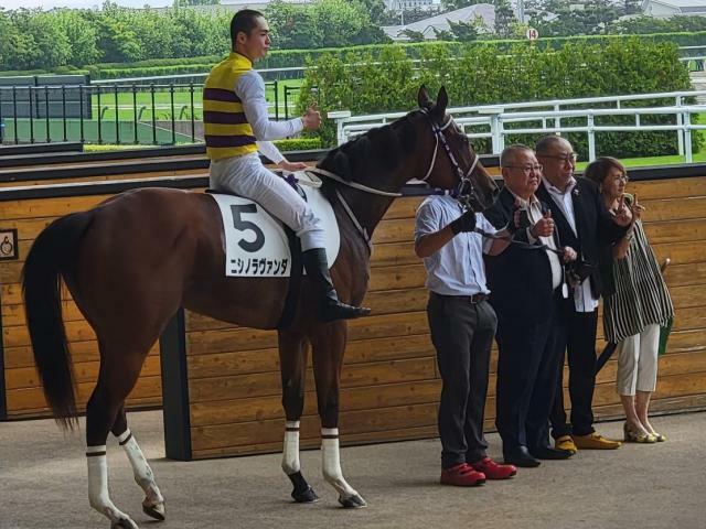 デビュー戦を楽勝したニシノラヴァンダ(今年6月撮影、ユーザー提供：亜鉛さん)