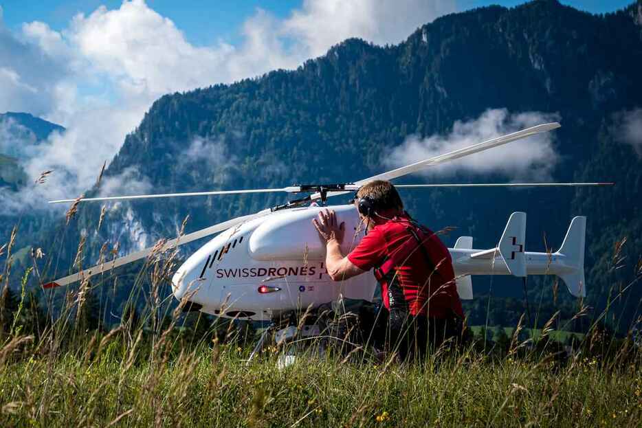 SwissDronesのヘリ型無人航空機「SDO 50 V3」。