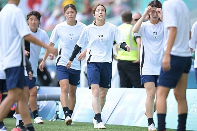 怪我から復帰し、ついにパリ五輪のピッチに立つ北川。写真：金子拓弥 (サッカーダイジェスト写真部／JMPA代表撮影)