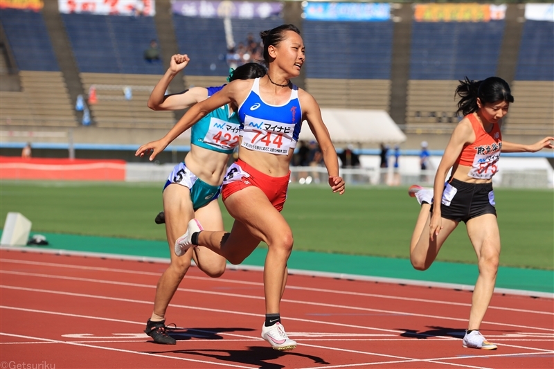 24年インターハイ女子100mで優勝した小針陽葉