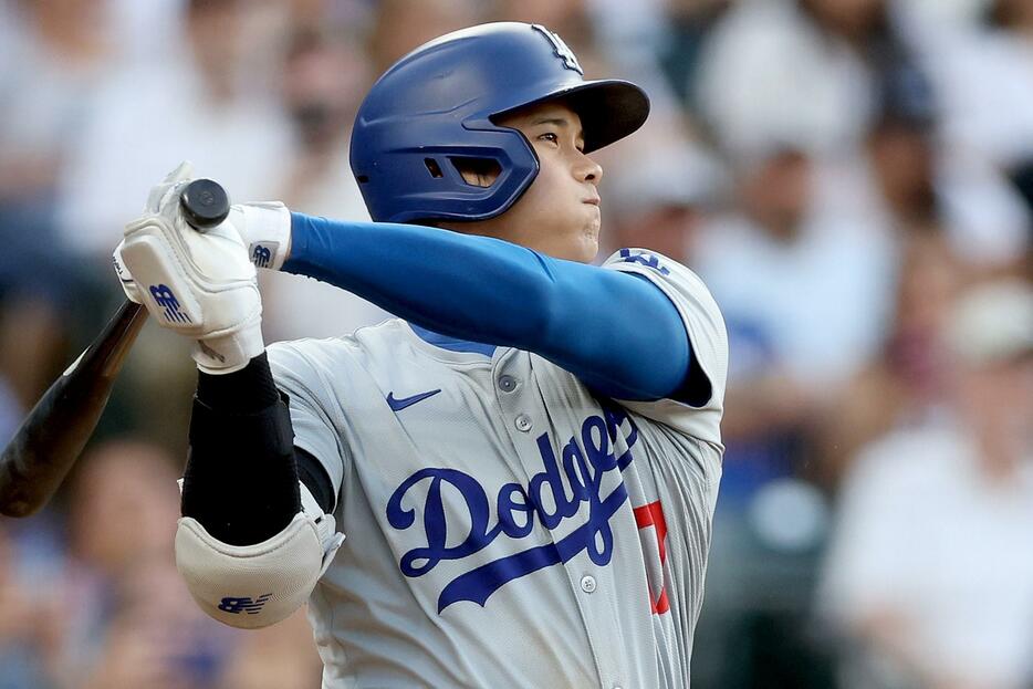 土壇場での決勝打を放った大谷。(C)Getty Images