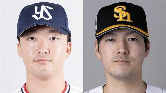 ヤクルトの吉村貢司郎投手(左)とソフトバンクの有原航平投手(右)