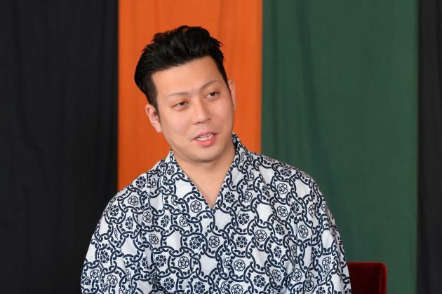 中村児太郎さん（30）。ラグビーで鍛えた身体に情熱と繊細さを兼ね備える。女形の難役・阿古屋も演じる実力派。