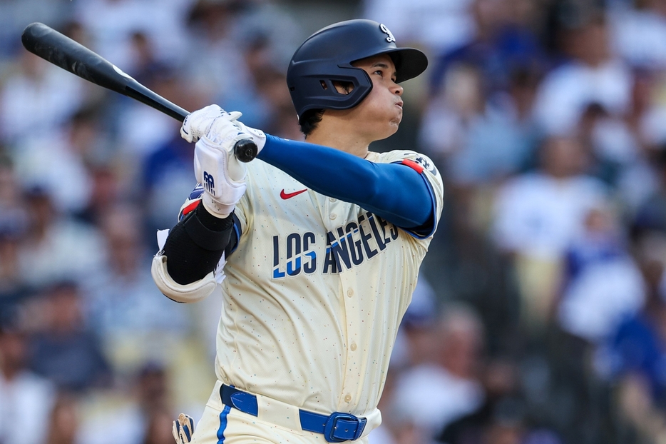 大谷は4試合ぶりの会心打で本塁打数を28に伸ばした(C)Getty Images